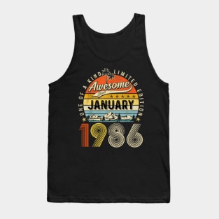 Awesome Since January 1986 Vintage 37th Birthday Tank Top